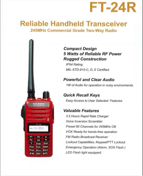 File:245 MHz VHF CB Radio Yaesu FT-24R VHF 245 MHz Portable 80 Channel Radio.JPG